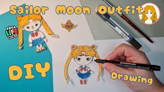 Sailor Moon  Paper doll clothes drawing DIY Paper Crafts #diy #howto #sailormoon #drawing  #tocaboca