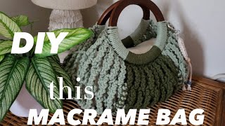 DIY| macrame bag with wooden handles💚