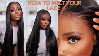 SILKY BONE STRAIGHT WIG INSTALL | BUSS DOWN MIDDLE PART FT ALI PEARL HAIR