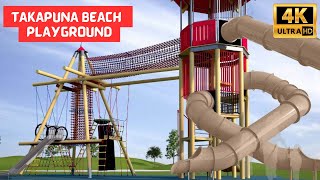 [4K] Walkthrough of Takapuna Beach Playground | Exploring Fun & Laughter