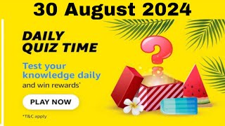 Amazon daily quiz time answers today, Amazon daily quiz answers today, Amazon quiz answers today