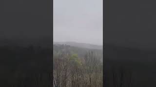 Foggy mountain rain