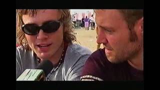 Jebediah being interviewed backstage at the Big Day Out, 2003 (Fly TV)