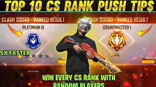 TOP 10 CLASH SQUAD TIPS AND TRICKS | HOW TO WIN EVERY CLASH SQUAD WITH RANDOM PLAYERS | FREE FIRE