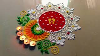 Happy Diwali Rangoli Designs.Diwali ki Rangoli.Easy Diwali 🎇🪔 Rangoli 2024.Dhanteras Rangoli Designs