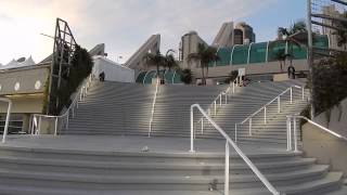 Outside area at San Diego Comic Con, a place of quiet from the storm large crowds