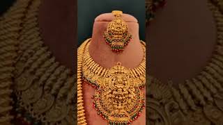 Goddess Lakshmi Temple Choker & Rani Haar Combo Set  NEC12012311 #shorts