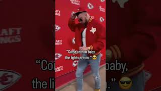 Travis Kelce playing Playaz Circle + Lil Wayne's "Duffle Bag Boy" arriving to Monday Night Football