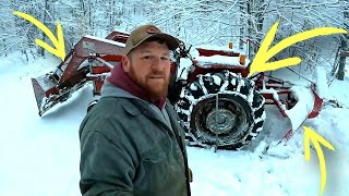 Necessary Gear During A Blizzard: Mastering Snow Chains On Our Tractor!