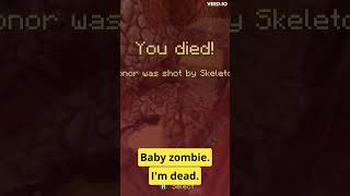 Minecraft Scary zombie kills me #shorts #minecraft