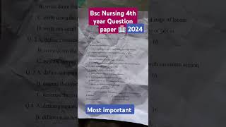 Bsc Nursing 4th year OBG Question paper 2024 #neet #mbbs #aiims #gk #paper #shorts