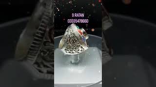 9 ratan silver ring. Available for sale. For order call or whatsapp. +923335478660