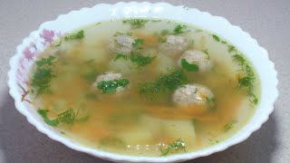 Суп с Фрикадельками Без Зажарки  /   Meatball Soup  /  没有炸肉丸汤  /  튀긴 미트볼 수프 없음