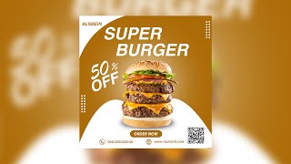 speed art burger social media design