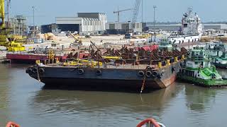 Cargo barge mooring AS jetty at Saipem base -  PHC, Nigeria