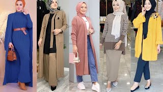 winter fashion 2021  موضة خريف 2020 وشتاء  للمحجبات ملابس صوفية جديدة غاية في الاناقة