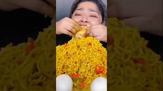 12 PACKET VEGETABLE MAGGI WITH 20 BOILED EGGS AND CHICKEN CHEESE CREPE WRAPS, SPICY EXTRA GRAVY,ASMR