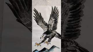 how to draw eagle watercolor  painting | 3d art zone | 3d  painting on canvas #shorts