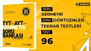 Test 96 | Hız Yayınları TYT-AYT Geometri Soru Bankası Bölüm Tekrar Testleri