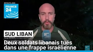 Deux soldats libanais tués dans une frappe israélienne dans le sud du Liban • FRANCE 24