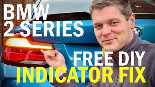 Fixing LCI LED indicators on BMW 2 series in seconds for free! No dash errors! It's so easy!!!