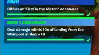 Damage player within 10 seconds of landing from Whirlpool at Hydro 16 in Fortnite Chapter 2 Season 3