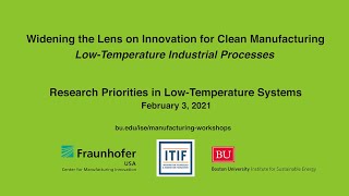 Innovation for Clean Manufacturing: Research Priorities in Low-Temperature Systems