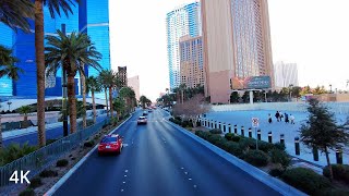 4K Las Vegas Strip | Scenic  Driving Tour n the Evening, New Year Eve 2024