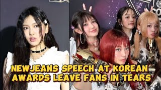 Newjeans's Emotional speech at the 2024 KGMA leaves fans and artists in tears#kpop #newjeans#bunnies