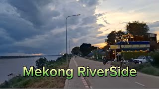 Mekong RiverSide and Ban Sikhai Short Walk Today // VIENTIANE LAOS 2024 // #akaakad