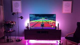 Ambilight Hue Sync Box de chez Philips. Une solution chere ,mais belle pour tous les téléviseurs!