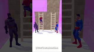 Ladder Run Challenge: Superman vs Hulk vs Super Girl #shorts #comedy #animation #funnyvideos