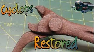 rusted vintage Rusty Tool restoration video of antique cyclops Nail Puller outerer usa tool restore