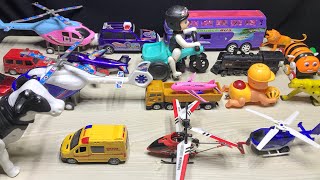 Rc helicopter, airbus 380, police car, Train unboxing toy video, flying rc helicopter and  bike toy