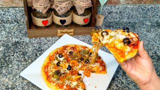 Without oven easy pizza recipe/home made pizza sauce/cheesy pizza