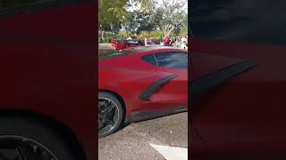 Matte Red Corvette C8 at Cars and Coffee