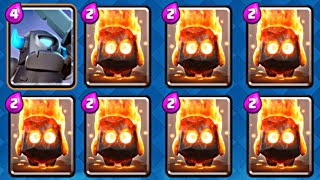 CAN MINI PEKKA + A LOT OF FIRE SPIRIT THREE CROWN?