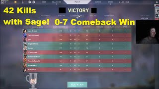 My Best Game Yet! 42 Kills w/ Sage for an Insane Comeback Win!