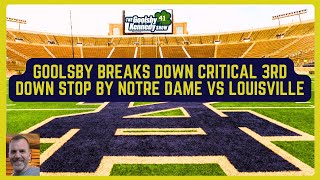 Notre Dame FILM REVIEW☘️Goolsby on Critical Irish 3rd Down Stop