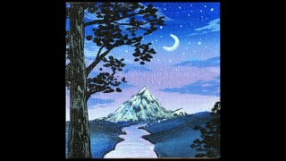 Mountain Night Sky Painting with Gouache Colours | Step By Step