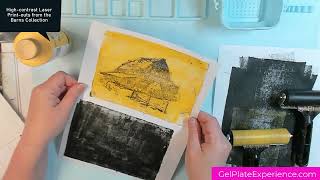 Gel Print Image Transfers - Barns from Laser Images