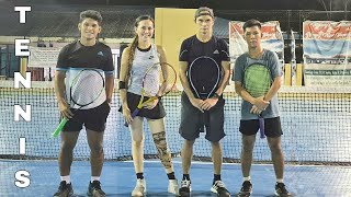 TENNIS WITH BOHOL'S NO.1 RUCEL CERO VS JOSH/RANDY LABOR | TENNIS GAME | FUN TENNIS | BOHOL TENNIS