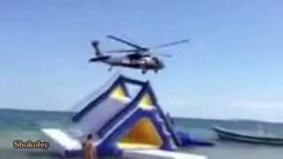 Helicoptero En Cancun Derriba a una Niña (Camara Lenta)