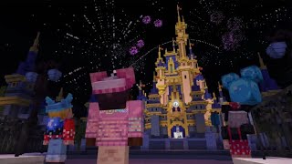 ON TERMINE DISNEYLAND AVEC UN ÉNORME FEU D'ARTIFICE DANS MINECRAFT ! Disneyland #4