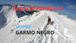 Ascenso al Garmo Negro 3064m 4k con esquís de montaña y un perrete perdido en la cima.