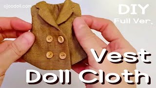 인형옷 만들기 인형조끼 How to sew a doll vest