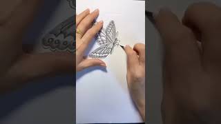 Easy butterfly & flower drawing with pencil 🦋🌼#art #drawing #shorts #satisfying #easydrawing #sketch