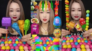 Satisfying mukbang ASMR 😍 Candy colorful lollipops eating #asmr #mukbang #candy #eating