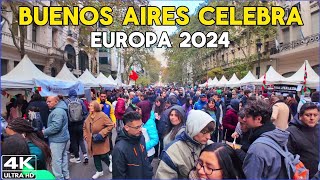 【4K】Buenos Aires CELEBRA, TODA la FIESTA de EUROPA 2024 | Argentina European Party