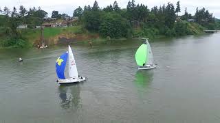 Sailboats racing on the Columbia River